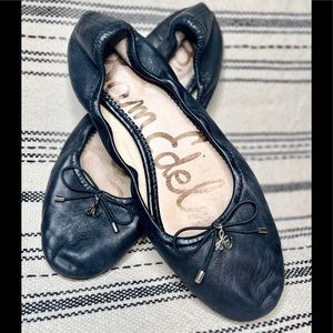 Sam Edelman size 6 1/2 black leather ballet flats